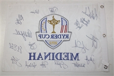 Tiger Woods & Team USA Signed 2012 Ryder Cup at Medinah CC Flag JSA ALOA