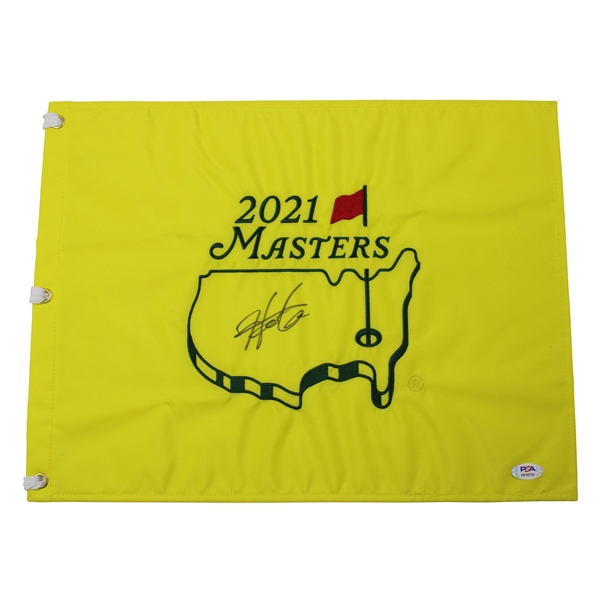 Hideki Matsuyama Signed 2021 Masters Embroidered Flag PSA #AK56753