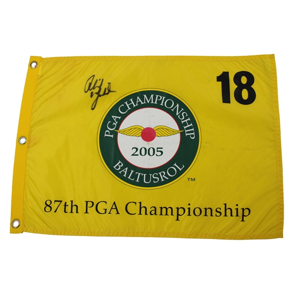 Phil Mickelson Signed 2005 PGA Championship at Baltusrol Flag JSA ALOA