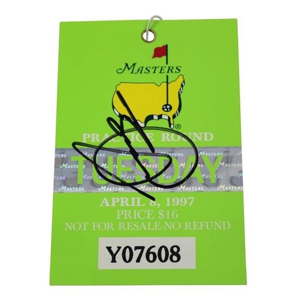 Seve Ballesteros Signed 1997 Masters Tuesday Ticket #Y07608 JSA ALOA