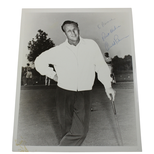 Arnold Palmer Signed B&W Photo - Personalized JSA ALOA