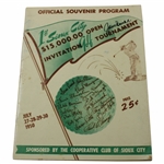 Jack Burke Signed 1950 Sioux City Invitational Tournament Official Program JSA ALOA