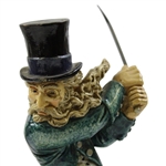 1980 Goldcrest LTD 'Fresh Air Shot' Golfer Swinging Sculpture With Wooden Base