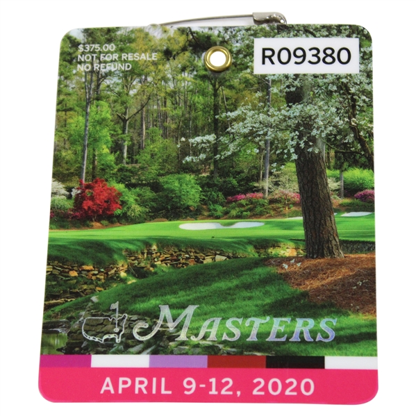 2020 Masters Tournament SERIES Badge #R09380 - Dustin Johnson Winner