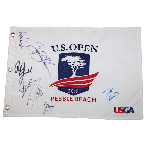 Mickelson, Thomas, DeChambeau, & 4 Others Signed 2019 US Open Pebble Beach Flag JSA ALOA