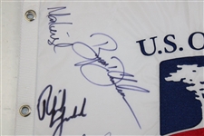 Mickelson, Thomas, DeChambeau, & 4 Others Signed 2019 US Open Pebble Beach Flag JSA ALOA