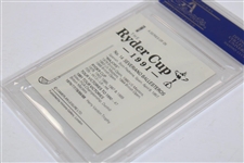 Seve Ballesteros Signed 1991 Ryder Cup Card #14 PSA/DNA Certified