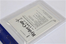 Seve Ballesteros Signed 1991 Ryder Cup Card #14 PSA/DNA Certified
