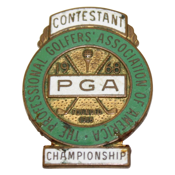 1968 PGA Championship at Pecan Valley Country Club Contestant Badge