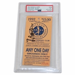 1992 Nissan LA Open Ticket Stub PSA Slabbed Tigers 1st PGA Tournament - Signed by Frank Beard