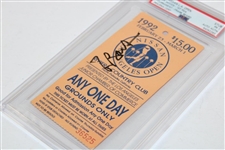 1992 Nissan LA Open Ticket Stub PSA Slabbed Tiger's 1st PGA Tournament - Signed by Frank Beard
