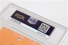 1992 Nissan LA Open Ticket Stub PSA Slabbed Tiger's 1st PGA Tournament - Signed by Frank Beard