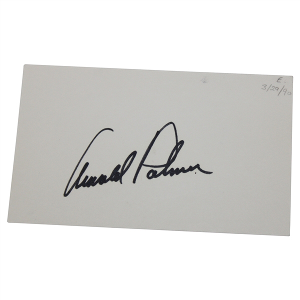 Arnold Palmer Signed Index Card JSA ALOA