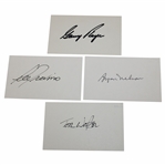 Player, Nelson, Trevino & Watson Signed 3x5 Cards JSA ALOA
