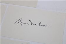 Player, Nelson, Trevino & Watson Signed 3x5 Cards JSA ALOA