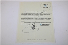 Arnold Palmer Signed Pennsylvania Classic Pairing Sheet JSA ALOA