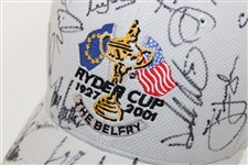 Multi Signed 2001 Ryder Cup at The Belfry Hat JSA ALOA
