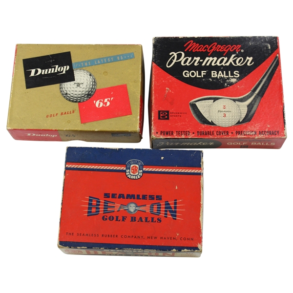 Beacon, Dunlop & Macgregor Par-Maker Golf Ball Boxes