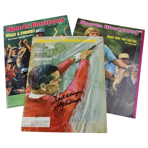 Gay Brewer, Ben Crenshaw & Gary Player Signed Sports Illustrated Magazines JSA ALOA
