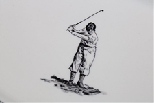 1946 Warwick Bobby Jones Golfer Mid Swing Porcelain Dish/Plate - Donald Ross Design