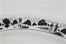 1946 Warwick Bobby Jones Golfer Mid Swing Porcelain Dish/Plate - Donald Ross Design