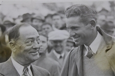 1934 Robert P. Jones (Bobby's Dad) Presenting Horton Smith 1934 Masters Winners Check Wire Photo