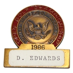 Danny Edwards 1986 US Open at Shinnecock Hills Contestant Badge