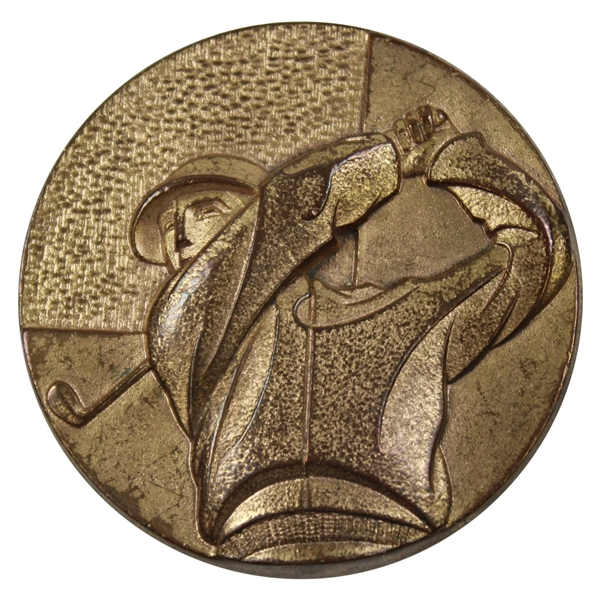 Art Deco Relief Medal Post Swing Golfer