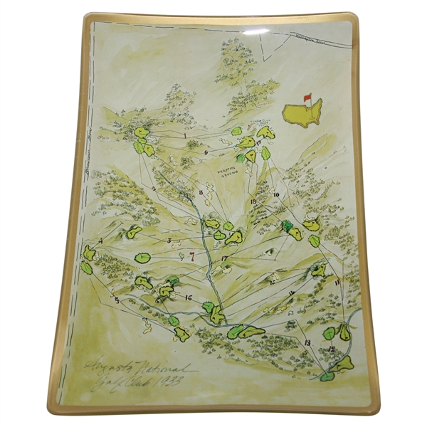 1933 Augusta National Golf Club Aerial Map Depicted on Ceramic Candy Dish