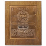 Skee Riegels Personal PGA Member Plaque