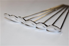 Six (6) Sterling Silver Miniature Clubs In Leather Bag By Alvin