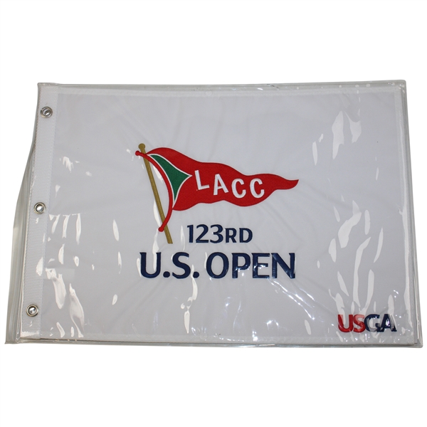 2023 US Open at Los Angeles Country Club White Embroidered Flag