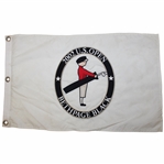 2002 US Open at Bethpage Black White Embroidered Flag - Tiger Win