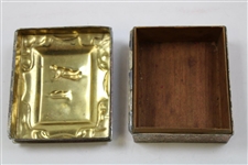 Mini Sterling Silver Ornate Box with Three Golfers On The Top