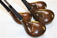 c.1965 Set of Tony Lema Clubs Irons 2-9 & Dual Wedge Woods Driver 2-3-4 Putter Brass
