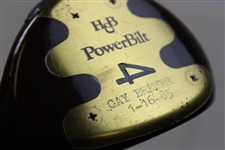 Gay Brewer's Game Used H&B PowerBilt 4 Wood with 'Gay Brewer 1-16-85' on Sole w/Shaft Sticker