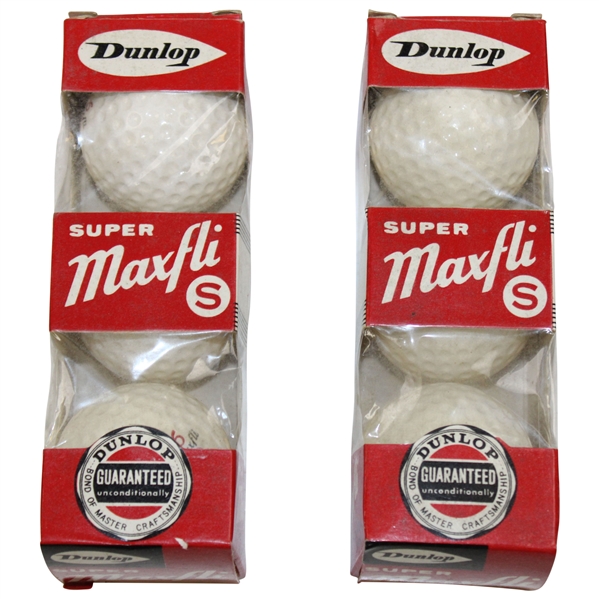 Gay Brewers Two (2) Unopened Sleeves of Dunlop Super Maxfli Red Dot S Golf Balls - 6 Balls Total