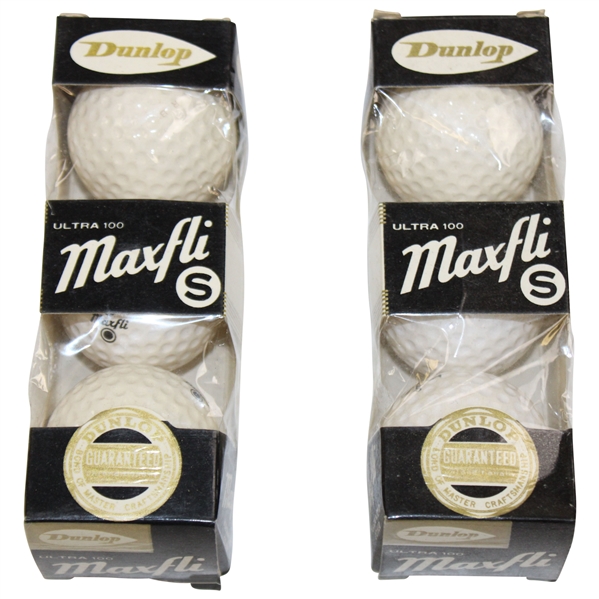 Gay Brewers Two (2) Unopened Sleeves of Dunlop Ultra 100 Maxfli S Black Dot Golf Balls - 6 Balls Total