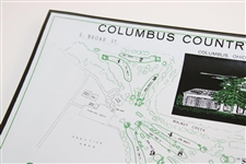 Vintage 1964 PGA Championship at Columbus CC Aerial Map Glass Tray