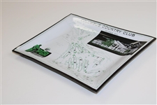 Vintage 1964 PGA Championship at Columbus CC Aerial Map Glass Tray