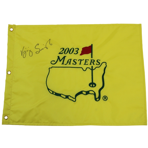 Vijay Singh Signed 2003 Masters Embroidered Flag JSA ALOA