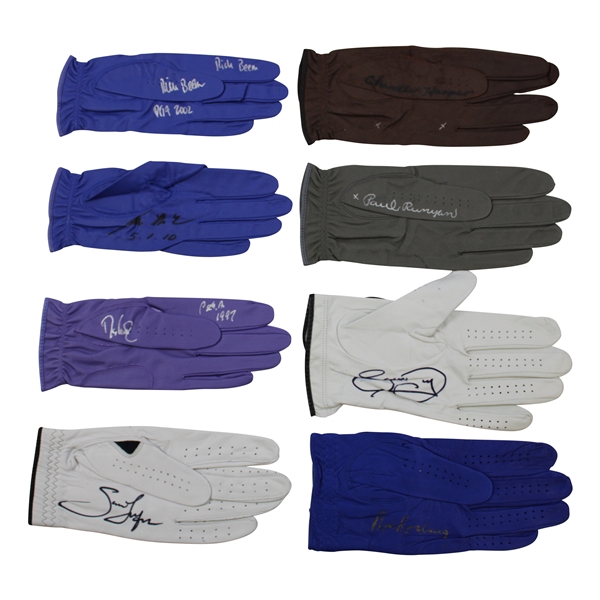 Harper, Runyan, Yang & Five (5) other PGA Championship Winners Signed Gloves JSA ALOA
