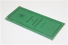 1934 – 1984 Records of The Masters Tournament Booklet