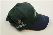 Arnold Palmer Signed 'Arnold Palmer' Latrobe Country Club Green w/Navy Hat JSA ALOA