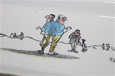 Classic Two Golfers Stand Off Porcelain Ash Tray