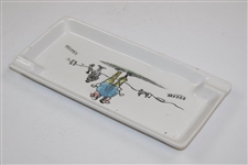 Classic Two Golfers Stand Off Porcelain Ash Tray