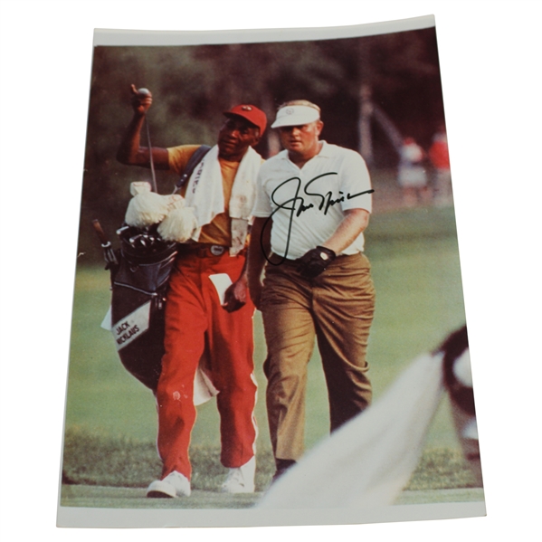 Jack Nicklaus Signed Photo w/ Caddie JSA ALOA
