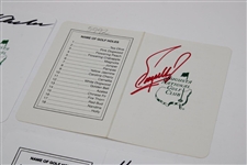 Masters Champs Archer, Zoeller, Stadler & Brewer Signed Augusta National Scorecards JSA ALOA