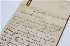 Paul Runyan Signed 1935 Handwritten Letter to George 9/30 JSA ALOA