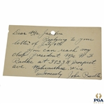 Johnny Revolta Signed 1935 Handwritten Letter to George Jacobus on Postcard 7/13 JSA ALOA